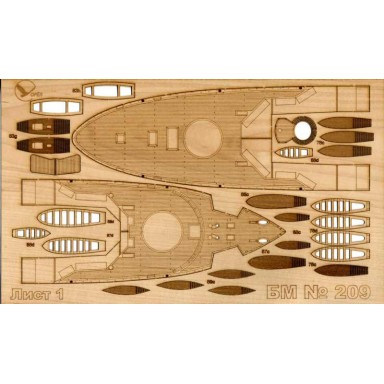 209/3 Палубы из деревянного шпона к модели #209 Генерал-Адмирал Апраксин